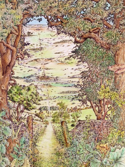 Ley-line in the English countryside by Unbekannt Unbekannt